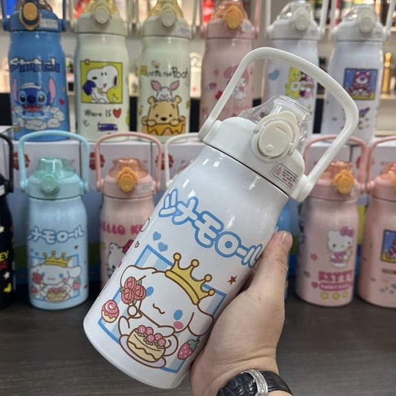 34oz/40oz Kuromi CNMR KT Cat Cartoon Insulated Flask Stainless Steel 304 Water Bottle with Straw High Appearance Level Portable Water Cup Drinking Bottle