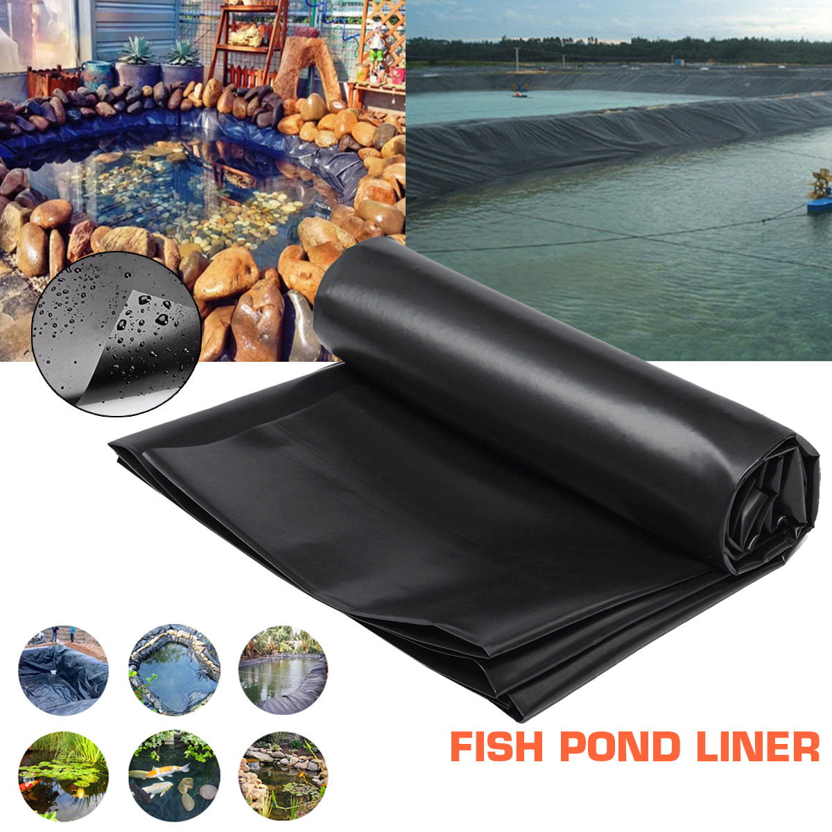 32.8x26.7ft HDPE Rubber Fish Pond Liner Skins Stream Fountain Garden Waterfall . 