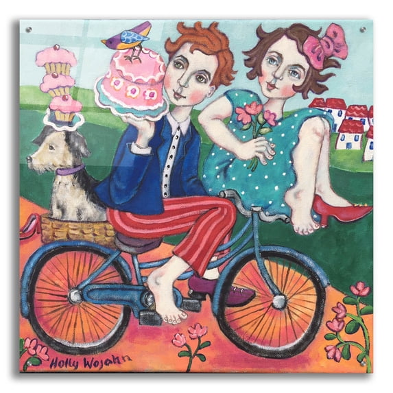 Epic Art 'The Cake Getaway' by Holly Wojhan, Acrylic Glass Wall Art, 36"x36"
