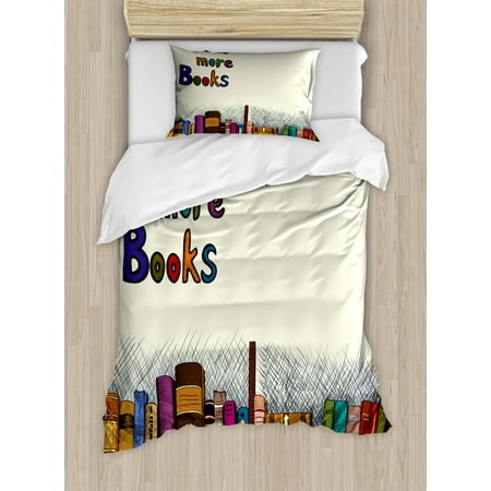 Book Duvet Cover Set Read More Books Quote Printed On Sketch