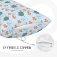 thumbnail image 3 of Daiia Turtles And Goldfish Bedding Waterproof Pillow Protector Zippered Queen – Bed Bug Proof Pillow Encasement-14"x20", 3 of 6