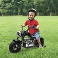 thumbnail image 4 of Kids Electric Dirt Bike 36V Ride On Motorcycle for Teens, 350W Brushless Motor, 16.5 MPH, LED Headlights, Music, Spring Suspension, Training Wheels Included, Black, 4 of 7