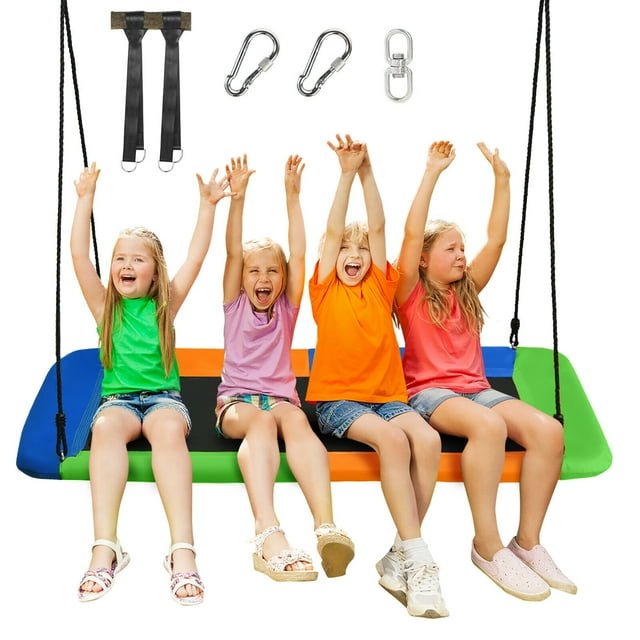 Goplus 700lb Giant 60" Platform Tree Swing Outdoor w/ 2 Hanging Straps
