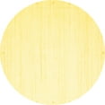 thumbnail image 1 of Ahgly Company Machine Washable Indoor Round Solid Yellow Modern Area Rugs, 6' Round, 1 of 4