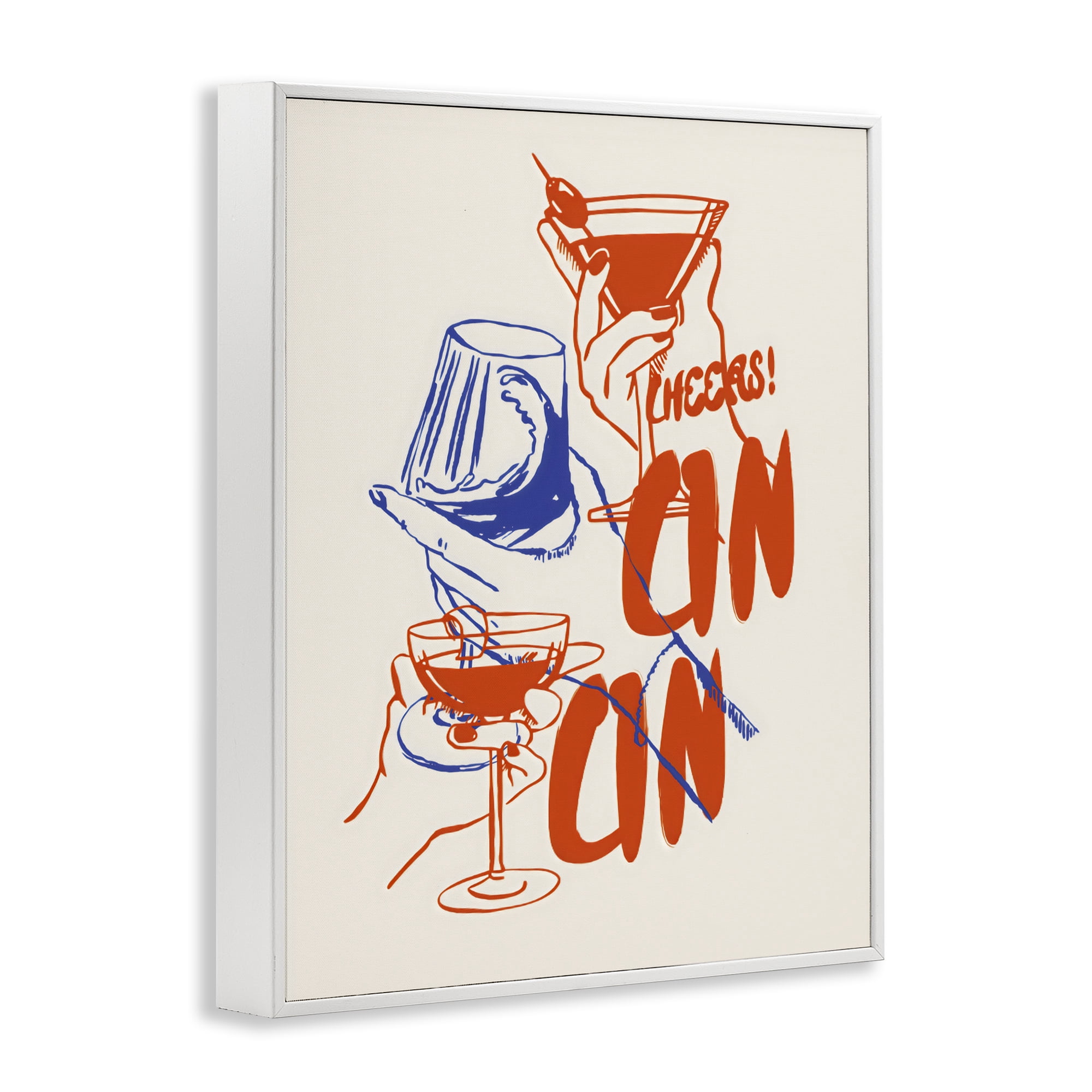Stupell Industries Retro Cheers Cocktail Toast White Framed Giclee Art, design by The Prints Vibe