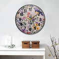 thumbnail image 2 of Yayeee Wall Clock Battery Operated 9.5" Silent Quartz Non-Ticking for Living Room Decor, Purple Floral Pattern, 2 of 8