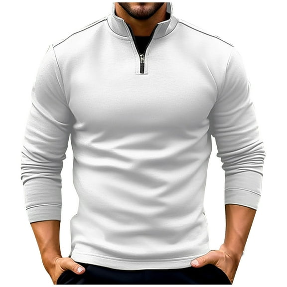 biudgviw Quarter Zip Pullover Men Lightweight Long Sleeve Golf Shirts Casual Slim Fitted Mock Neck Sweatshirt for Athletic Workout