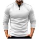 thumbnail image 2 of pstuiky camisa de manga larga para hombre, Camisa deportiva de manga larga con cuello alto y cremallera para hombre, color liso top de hombre s, 2 of 6