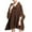 Coffee, variant on Women's Autumn/Winter Cape Coat: Loose Fit w/ Faux Fur Trim Hood & Asymmetrical Hem - Wool-Blend Warmth