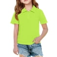 thumbnail image 2 of Polo Uniform Shirts for 7-8 Years Boys And Gils School Short Sleeve Top Casual Button Tshirts 2026 New with Collar Golf Polo Shirts Comfy Clothing ,Fluorescent Green, 2 of 7