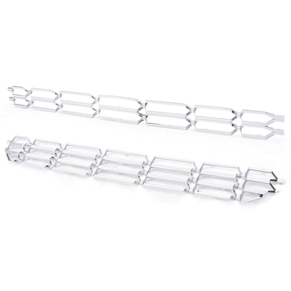 CROSSDESIGN Front Upper & Lower Grille Insert Snap On Insert Compatible with Chevy Silverado 1500 2016-2018,Chrome