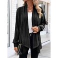 thumbnail image 5 of Women'S Cardigan Long Sleeve Asymmetrical Knit Open Front Cardigan Outwear Black S, 5 of 8