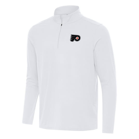 Men's Antigua White Philadelphia Flyers Intent Quarter-Zip Top