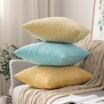 thumbnail image 5 of Paquete de 2 fundas de almohada decorativas de pana suave y sólida, cuadradas, para cojín, sofá, dormitorio, sala de estar, 22 x 22 pulgadas, 5 of 5