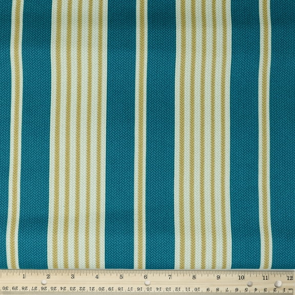 Waverly Inspirations 45" 100% Cotton Striped Sewing & Crafting Fabrics, 8 yd By the Bolt, Teal