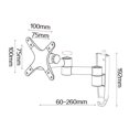 thumbnail image 4 of Monitor Wall Mount Bracket Articulating Adjustable Monitor Arm Stand with Extension for 13 to 27 Inch Screen, 4 of 8