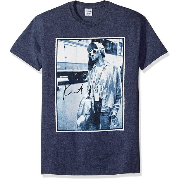 Kurt Cobain Standing By Bus Photo Adult T Shirt Walmart