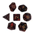 thumbnail image 3 of 7x Polyhedral Dices Smooth D4-D20 for Math d8 d10 d12 Teaching Bar Table Board Games Red Black, 3 of 7