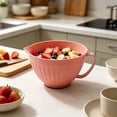 thumbnail image 4 of Wide Mouth Large Capacity Plastic Salad Bowl with Handle, Stables Grip Base Mixing Bowl for Kitchen Baking and Food Prep, 4 of 6