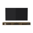 thumbnail image 2 of Slim 3-Shelf TV Stand Media Console | Natural Wood Engineered Wood | 70.9" Wide | Living Room Entertainment Center | Eco-Friendly &amp; Safe Materials | Easy Assembly, 2 of 7