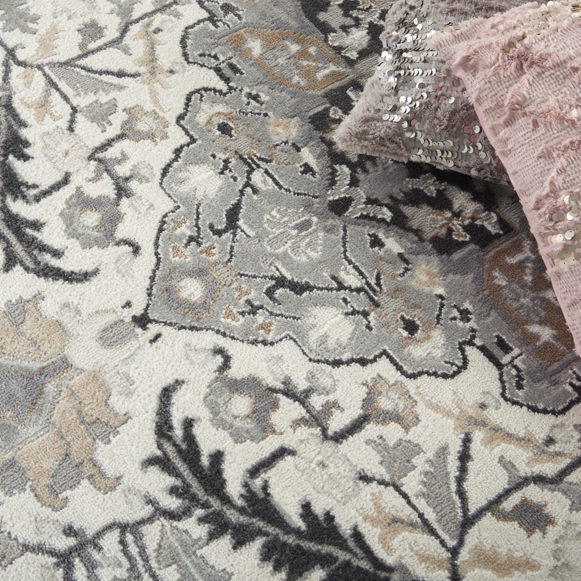 Nourison Elation Persian Ivory Grey 6' x 9' Area Rug (6x9)