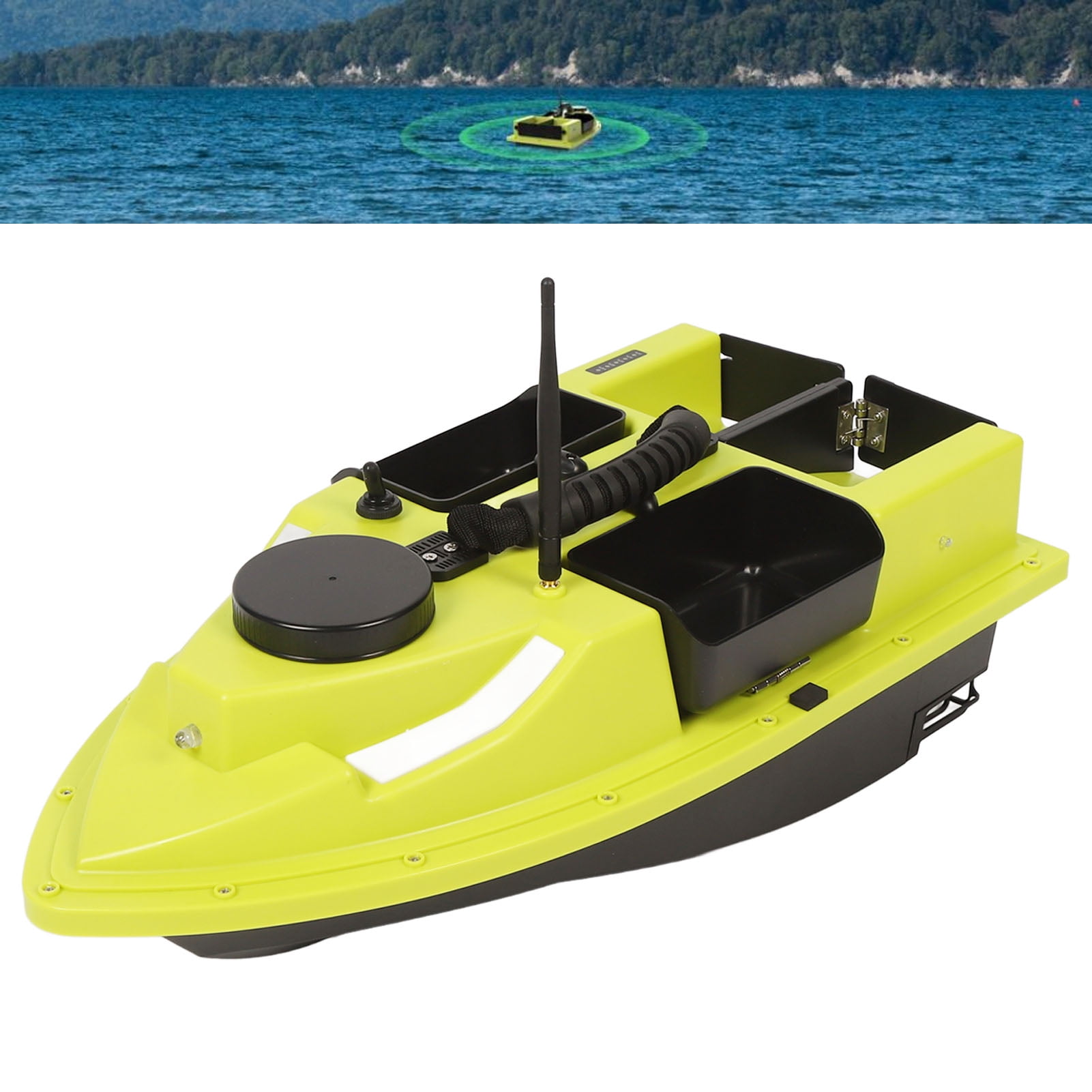 Bateau Appât Télécommandé 500m - 5200 MAh - 2kg Charge - LED - Pêche Gros Poisson