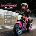 thumbnail image 2 of Track Seven 24V Electric Motorcycle for Kids, 300W Electric Dirt Bike Up to 11 MPH, Twist-Grip Throttle, Rear Brake, 14-Inch EVA Tires, Music, Light, Electric Bike for Kids Aged 6+, Pink, 2 of 9