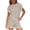 #312-Beige, variant on Women's Plus Size Striped Outfits Short Sleeve Loose Crewneck Top and Pockets Shorts Two Piece Set for Daily Wear