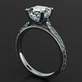 thumbnail image 4 of HeartsAndYou Vintage Inspired Milgrain Engagement Ring for Women 1.6ct Asscher Cut Moissanite 18k White Gold Over Silver, 4 of 9