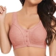 thumbnail image 2 of iHPH7 Front Closure Bras for Older Women Convenient Snap Full Coverage Senior Comfort Bras Daisy Bras for Older Women Supportive Convenient Bralettes Post Surgery Bra Soft Hot Pink 38, 2 of 3