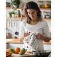 thumbnail image 6 of Microfiber Kitchen Towels - Set of 2 Dish Towels for Kitchen 18 x 26 Inch Home Decoration White Flower Bee Cute Spring Hand Towels Soft & Absorbent Aesthetic Design, 6 of 6
