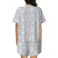 thumbnail image 3 of Naloa Cute Rabbit Women's Short-Sleeved Pajama Set, Loungewear, Summer pajamas, Breathable Cozy - 4X-Large, 3 of 9
