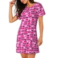 thumbnail image 2 of Naloa cherry Print Women Nightgowns,Womens Loungewear,Short Sleeve Sleepwear,Comfy Ladies Nightdress, 2 of 6