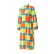 thumbnail image 5 of VISgogo Vestido casual para mujer, colorido, estampado geométrico, manga larga, medio cuello alto, vestido largo suelto VISgogo moda, 5 of 9