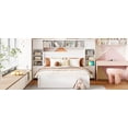 thumbnail image 7 of Wooden Queen Size Platform Bed with All-in-One Cabinet and Shelf, Modern Platform Bed with 4 Drawers, 10 Shelves and 4 Cabinets, No Box Spring Needed, White, 7 of 7
