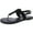 Black, variant on Women's Braided Strap Thong Flat Sandals By XTI, 14145003 Black