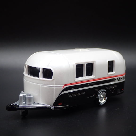 Open Box CAMPER TRAILER W HITCH WHITE RARE 1:64 SCALE COLLECTIBLE PLASTIC DIORAMA MODEL