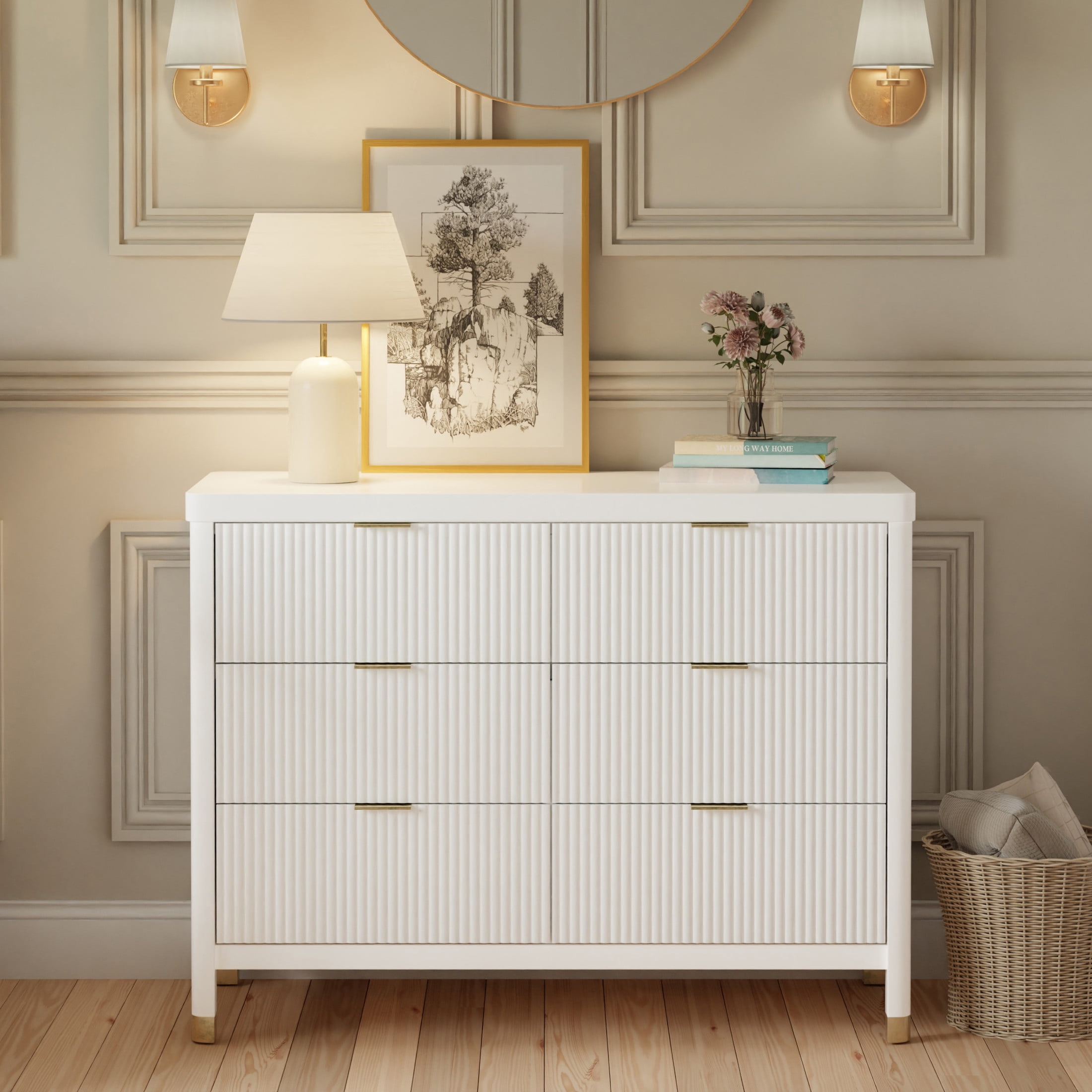 定価6万 Drawer 25SS コットンタイプライターブラウス ホワイト 36 Namesake Liberty 6-Drawer Assembled Dresser - Walmart.com