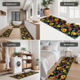 thumbnail image 5 of Black Colorful Flower Sunflower Pattern Kitchen Rugs Sets Of 3,Kitchen Runner Rugs Non Skid Washable,Decorative Kitchen Floor Mats for Kitchen,Sink,Laundry,17"x30"+ 17"x47" + 17"x59", 5 of 6