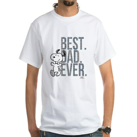 CafePress - Snoopy Best Dad Ever White T Shirt - Men's Classic (Best White T Shirt Ever)