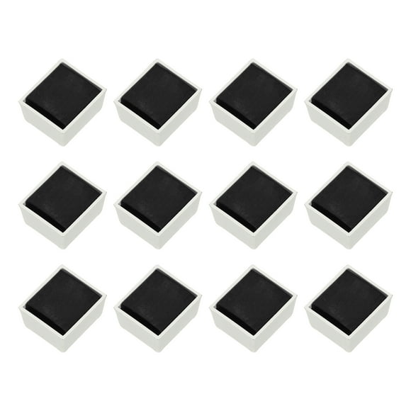Uxcell 12Pcs Watercolor Paint Refill, 4g Solid State Watercolor Paint Set for Art Crafts Painting Supplies, Black