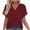 Wine, variant on cfhntfmh Women's Summer T Shirts V Neck Short Sleeve Casual Tops Loose Fit Basic Tees Solid Color Basic Blouses Top