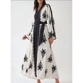 thumbnail image 6 of Printed Crew Neck Maxi Dress with Arched Detail, 6 of 6