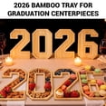 thumbnail image 2 of 2026 Bamboo Serving Tray Number Shaped Wooden Platter - Numbers Charcuterie Board Box for Graduation Party Centerpiece Snack Fruit Dessert Charcuterie Board - Number Shape 4, 2 of 10