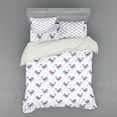 thumbnail image 2 of Birds Duvet Cover Set, Lullaby Themed Birds with Tiny Beaks on Doodled Leaves and Wild Herbs, Bedding Set with Shams and Fitted Sheet, 3 Sizes, by Ambesonne, 2 of 3