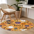 thumbnail image 4 of Round Rugs 3Ft, Halloween Round Area Rug Washable Indoor Throw Carpet, Orange Cartoon Pumpkin Cat Star Bat Country Small Non Slip Circle Rug for Bedroom Living Room Home Decor Aesthetic, 4 of 8