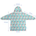 thumbnail image 7 of Light Blue Christmas Santa Pattern Blanket Hoodies for Kids 6-13YR Oversize Wearable Blanket Hoodies for Boys Girls Teens, 7 of 7