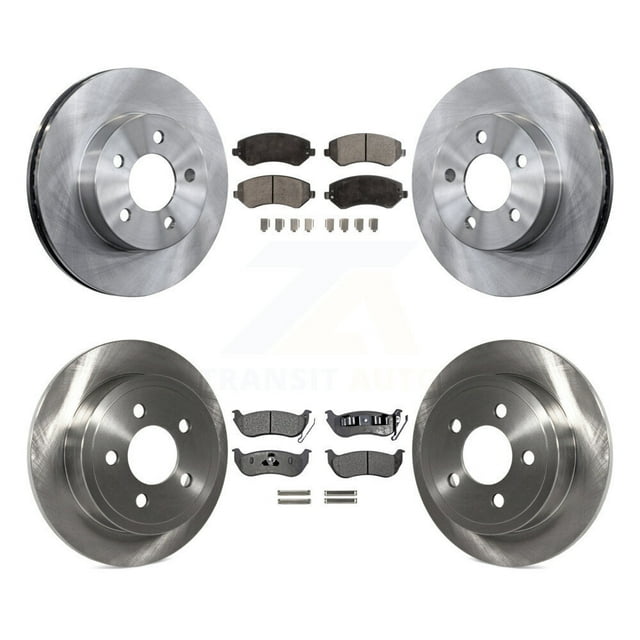 Transit Auto Front Rear Disc Brake Rotors and Ceramic Pads Kit for Car 2003-2007 Jeep Liberty K8T-101012