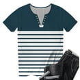 thumbnail image 4 of Camisetas de Cuello Redondo Botón de Impresión de la Moda de Manga Corta de las Mujeres, Poliéster Spandex, 4 of 5