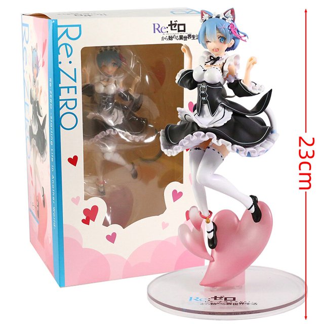 Re:ZERO comienza la vida en otro mundo Rem Nekomimi Ver. Bishoujo - Figura de colección en PVC, modelo de juguetecaja de 23cm zhangyuxiang unisex